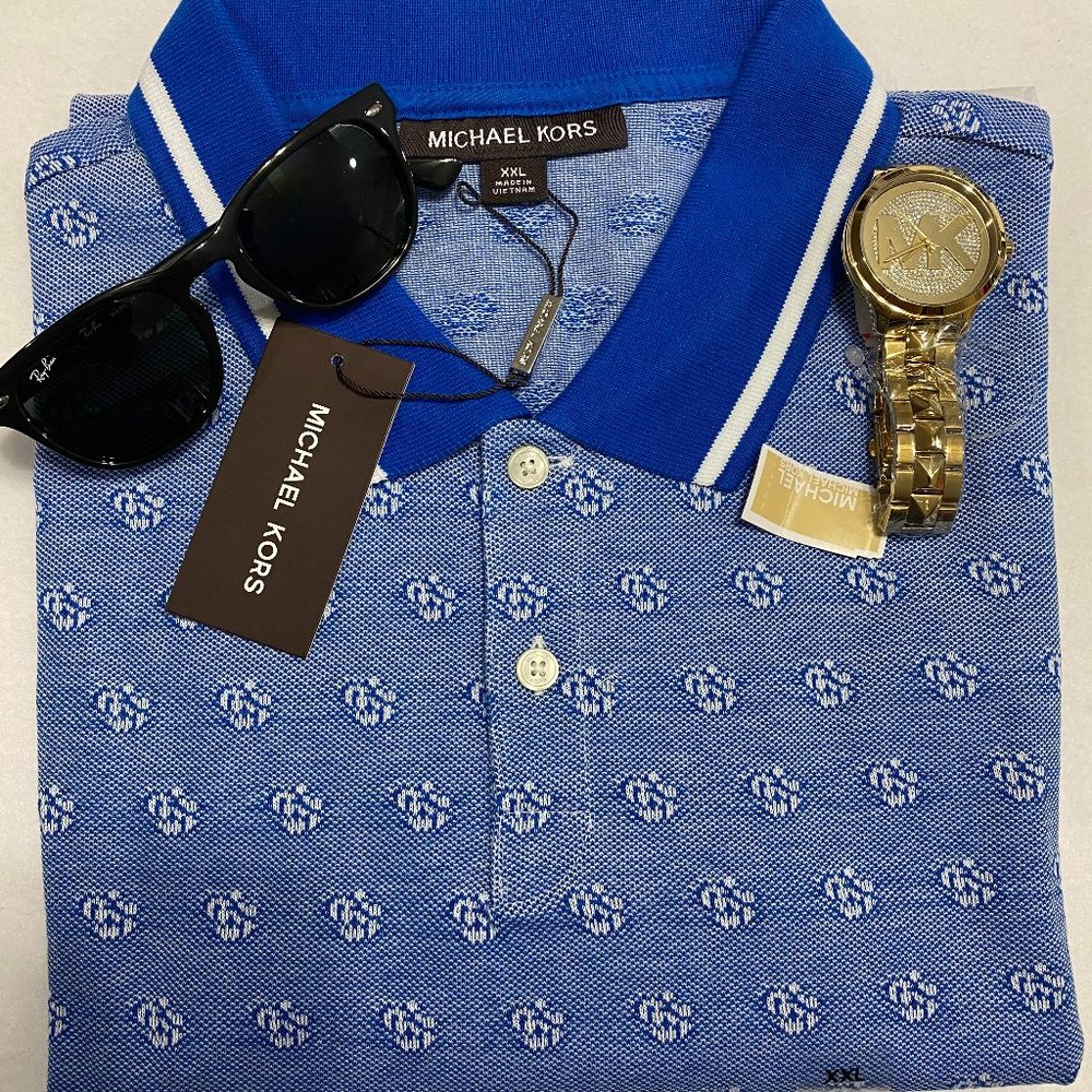 Michael Kors men's Polo T-shirt XXL, Grecian Blue